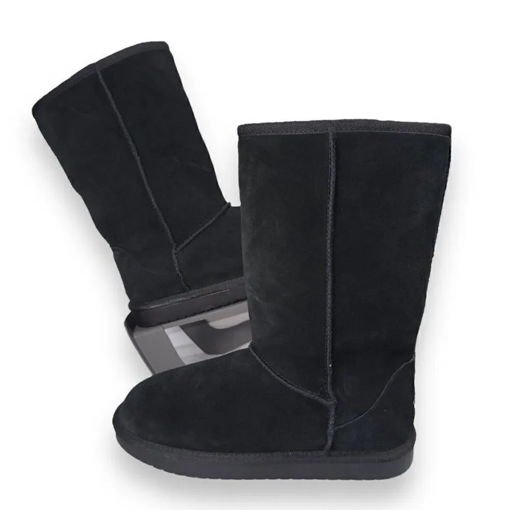 Koolaburra by UGG Koola Tall Boots Black Suede‎ 1020172 Youth 5 Women's 6
